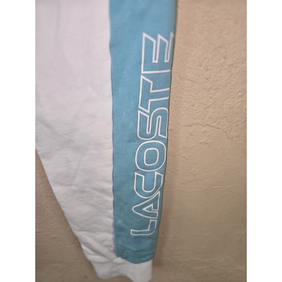 Lacoste Regular Fit Colorblock Men's Joggers White-Blue, Size Small With Defects - Picture 10 of 12